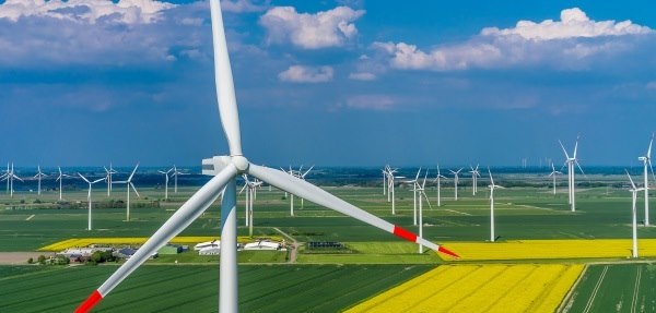 Die berühmten Windräder im Bundesland in Mecklenburg-Vorpommern